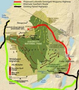 Migration Map with proposed highway, Serengeti