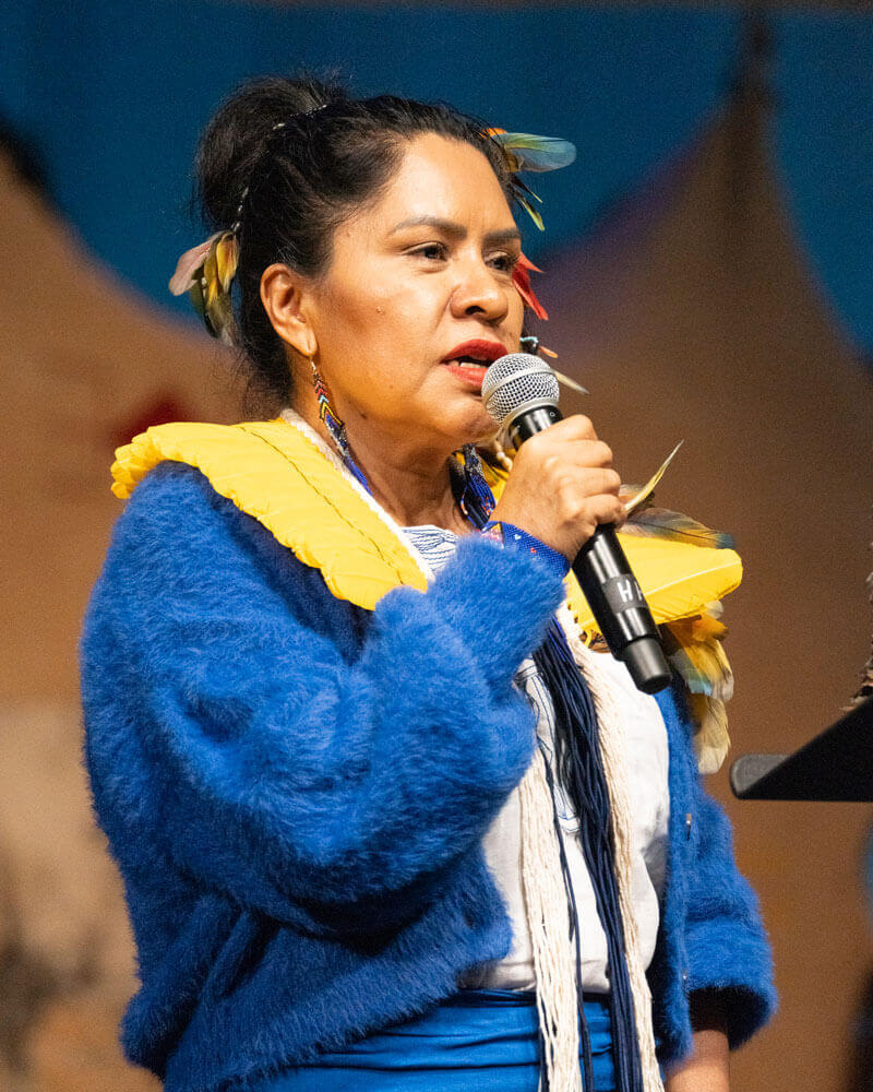 Laura Yawanawá presenting at the 12th World Wilderness Congress